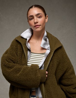 AE Full-Zip Sherpa Fleece Sweatshirt