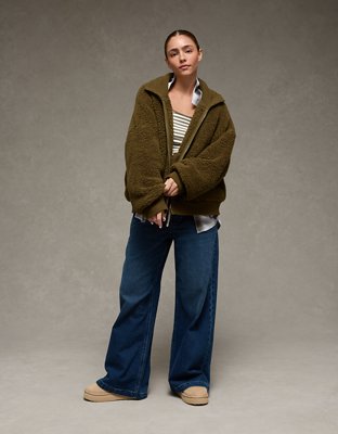 AE Full-Zip Sherpa Fleece Sweatshirt