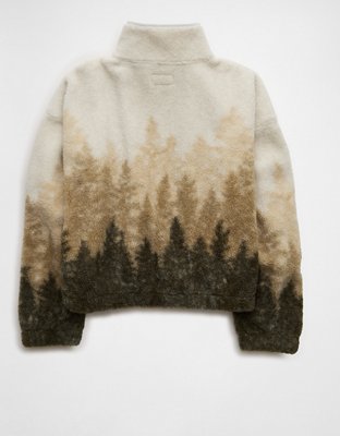 AE Sherpa Fleece Graphic Henley Sweatshirt