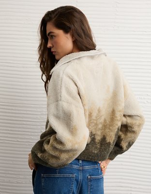 AE Sherpa Fleece Graphic Henley Sweatshirt