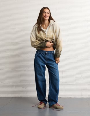 AE Sherpa Fleece Graphic Henley Sweatshirt