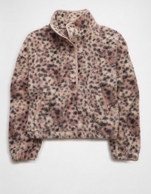 AE Sherpa Fleece Graphic Henley Sweatshirt