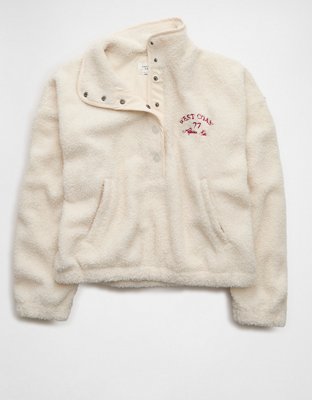 AE Sherpa Fleece Graphic Henley Sweatshirt