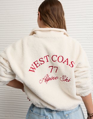 Chandail henley à image en molleton de tissu-laine AE