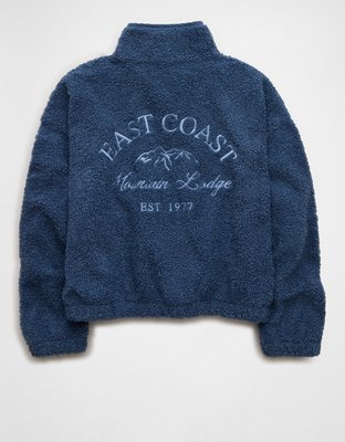 AE Sherpa Fleece Graphic Henley Sweatshirt