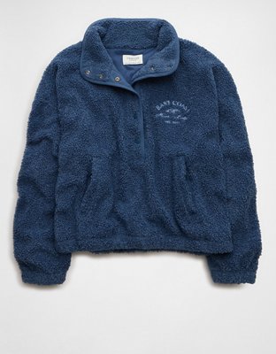 AE Sherpa Fleece Graphic Henley Sweatshirt