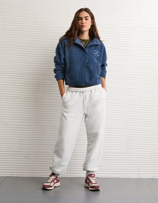 AE Sherpa Fleece Graphic Henley Sweatshirt