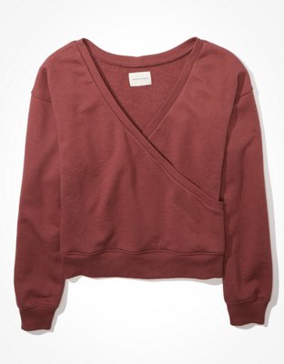 Женские худи American Eagle AE Fleece Wrap Front Sweatshirt — фото 3