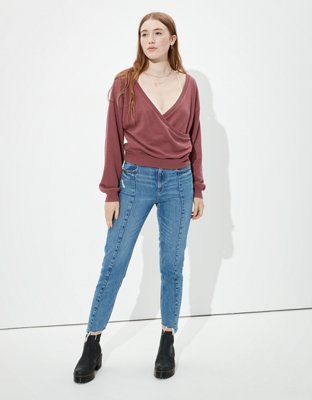 Женские худи American Eagle AE Fleece Wrap Front Sweatshirt — фото 5