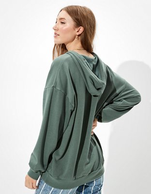 Женские худи American Eagle AE Fleece Oversized Lace Up — фото 2
