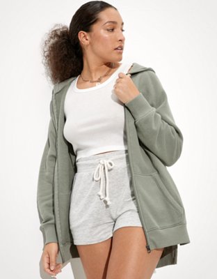 Ae fleece oversized side slit online hoodie