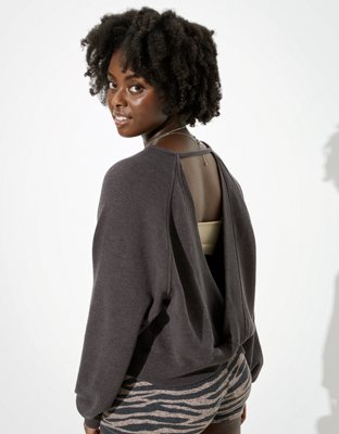 AE Fleece Twist Back Crew Neck Sweatshirt