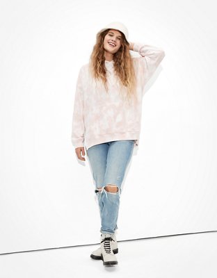 Ae summer fleece sweatshirt best sale tie dye