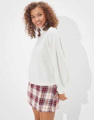 cropped mock neck sweatshirt