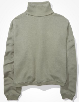 ae fleece cropped crew neck sweatshirt