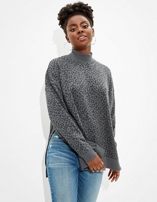 Download AE Fleece Oversized Mock Neck Sweatshirt