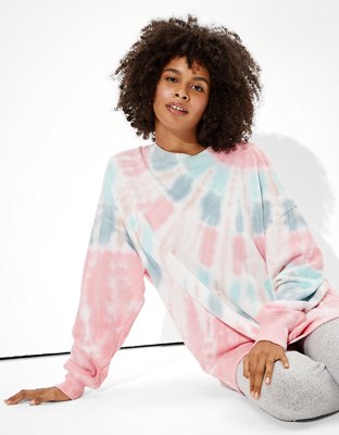 Ae fleece discount oversized crew sweatshirt