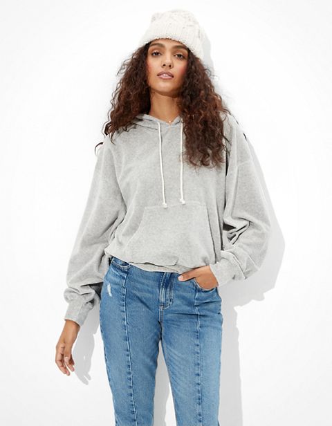 Женские худи American Eagle AE Fleece Velour Ribbed