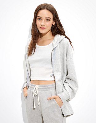 Women's grey outlet zip up hoodie