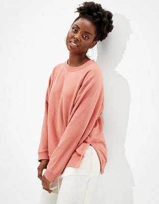 Ae oversized fleece discount crew neck sweatshirt