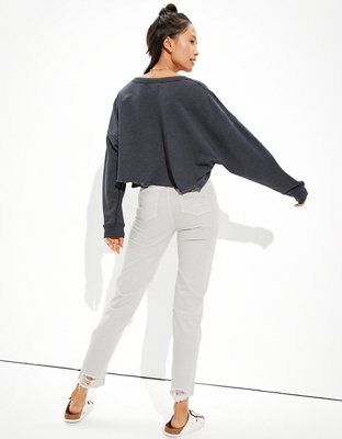 AE Fleece Cropped Crew Neck Sweatshirt