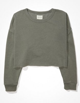 Ae fleece pocket crew neck sweatshirt sale