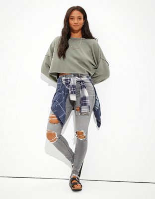 American eagle hot sale cropped sweatshirt