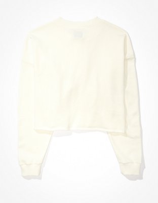 Женские худи American Eagle AE Fleece Cropped Henley Neck Sweatshirt — фото 4