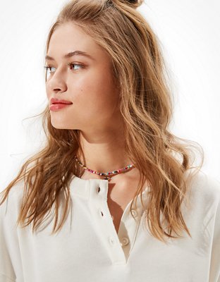 AE Fleece Cropped Henley Neck Sweatshirt