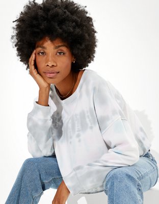 Женские худи American Eagle AE Fleece Cropped Crew Neck Sweatshirt — фото 5
