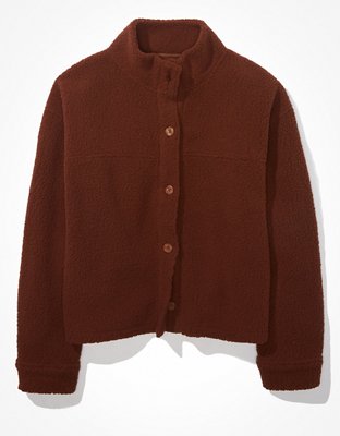 American Eagle AE Sherpa Button-Up Shacket — фото 3