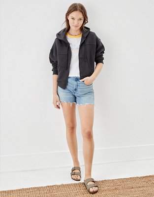 Aerie Lace Up Oversized Crew Sweatshirt