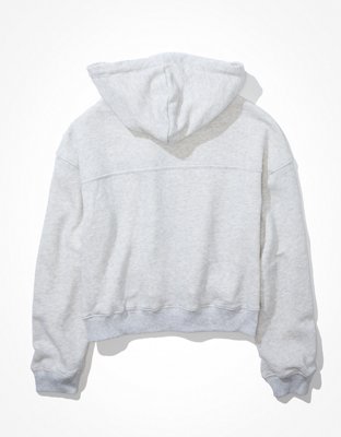 AE Cropped Zip-Up Bomber Hoodie | American Eagle