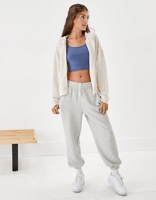 AE Cropped Zip-Up Bomber Hoodie