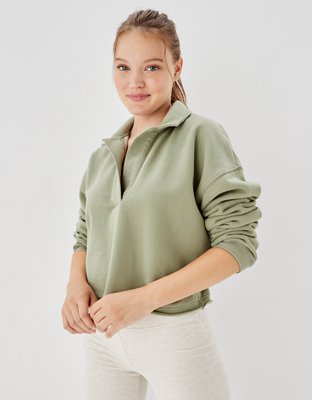 AE Cropped Quarter-Zip Sweatshirt