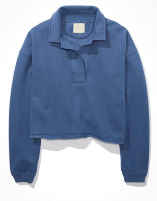 Женские худи American Eagle AE Cropped Polo Sweatshirt — фото 3