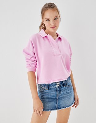 Cropped discount polo sweatshirt