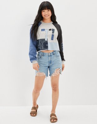 Женские худи American Eagle AE Patchwork Sweatshirt — фото 5