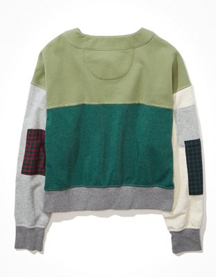 Женские худи American Eagle AE Lace-Up Patchwork Sweatshirt — фото 4