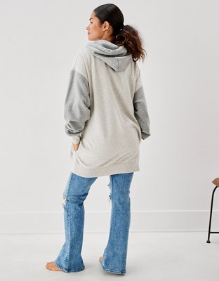 AE Oversized Colorblock Tunic Hoodie