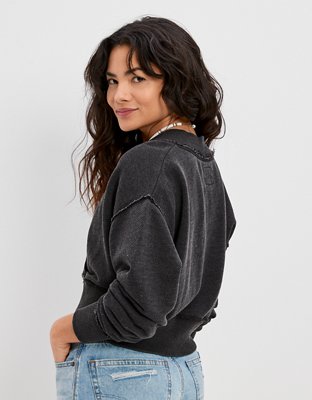 AE Cropped Wrap-Front Sweatshirt