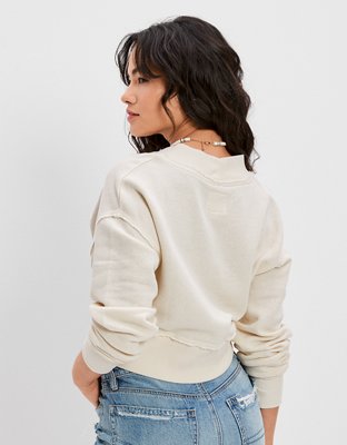 AE Cropped Wrap-Front Sweatshirt