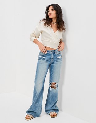 AE Cropped Wrap-Front Sweatshirt