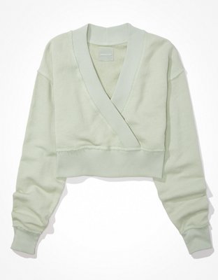 AE Cropped Wrap-Front Sweatshirt