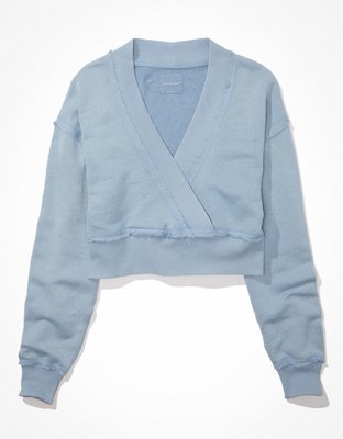 AE Cropped Wrap-Front Sweatshirt