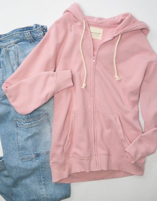 Buy Bright Pink Oversized Zip Through Hoodie M