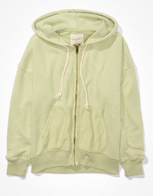 Audrey Oversized Zip Up Sweatshirt Beige