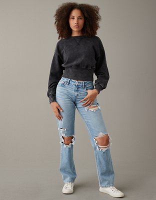 AE Cropped Fitted-Waist Sweatshirt