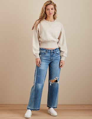 Женские худи American Eagle AE Cropped Fitted-Waist Sweatshirt — фото 6