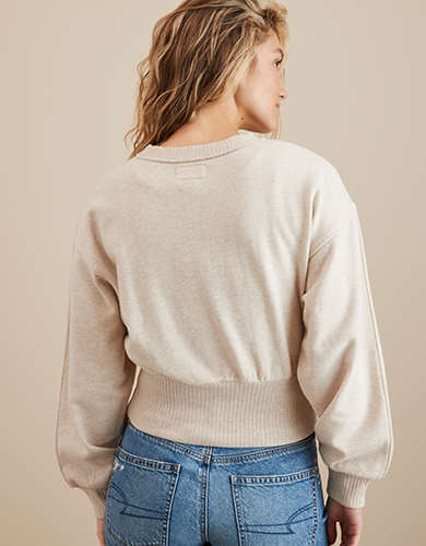 AE Cropped Fitted-Waist Sweatshirt